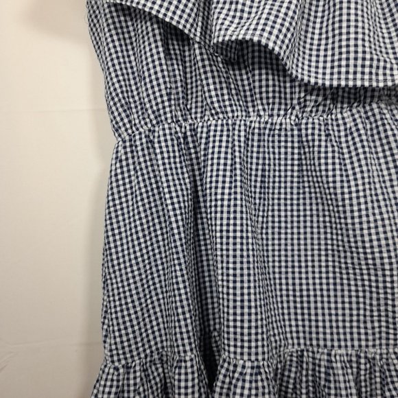 Mink Pink Wanderer Gingham One Shoulder Dress With Frill - Picture 6 of 12